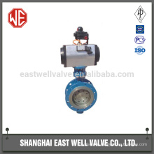 Pneumatic butterfly valve for oil and gas